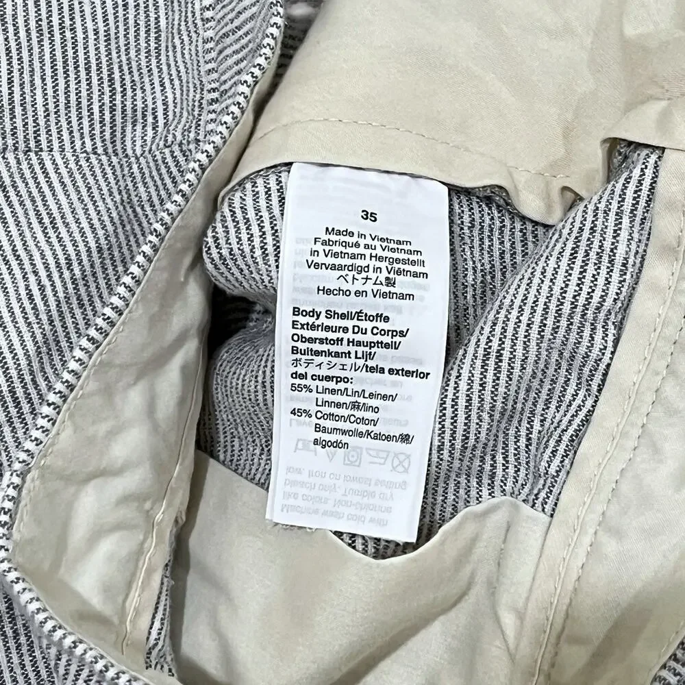 J. Crew Gramercy Linen Blend Shorts Mens 35 Gray Striped 9